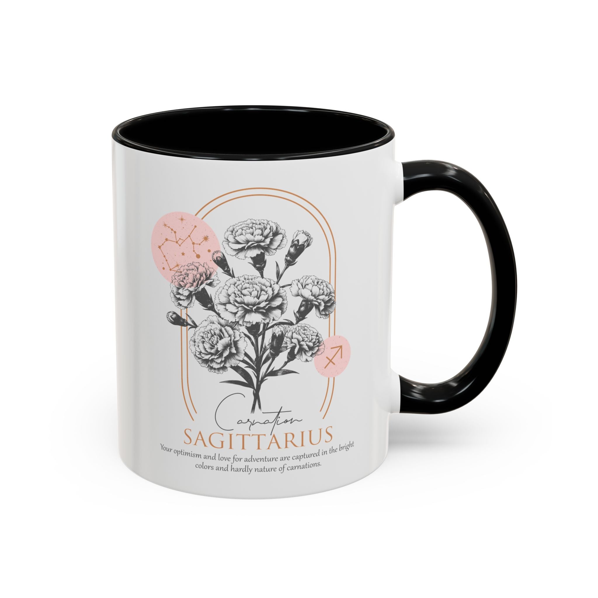 November - December, Carnation, Sagittarius, Zodiac Birth Month Mug-Mug-Wild Pour