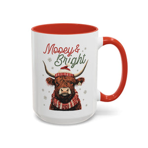 Mooey and Bright, Christmas Farm Highland Cow Mug-Mug-Wild Pour