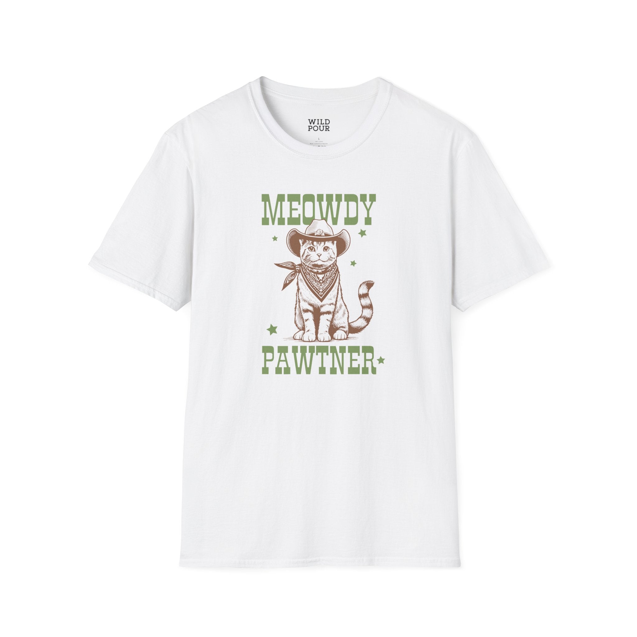 Meowdy Pawtner, Cat Tee-Adult Tees-Wild Pour