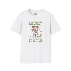 Meowdy Pawtner, Cat Tee-Adult Tees-Wild Pour