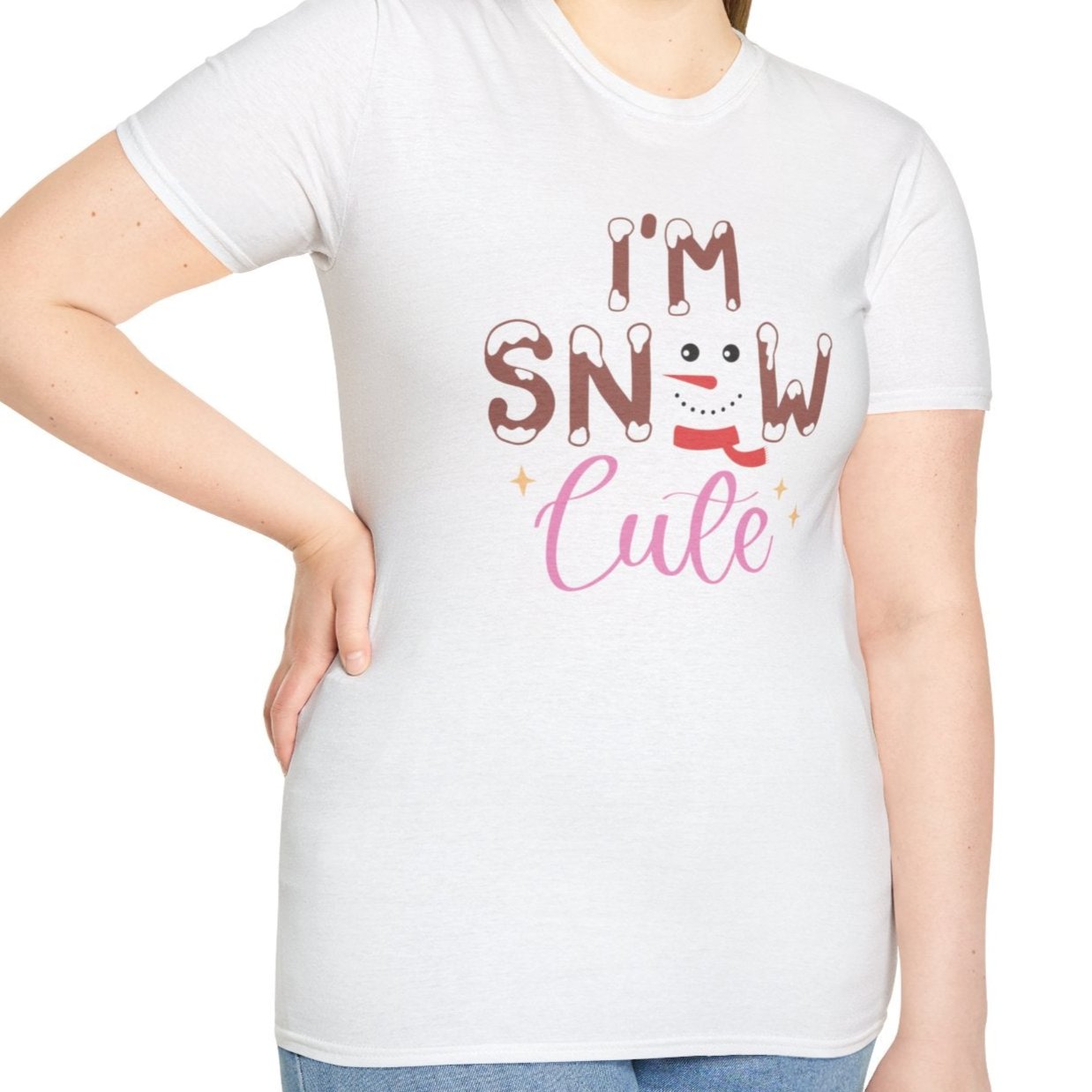 I'm Snow Cute, Snowman Tee-Adult Tees-Wild Pour