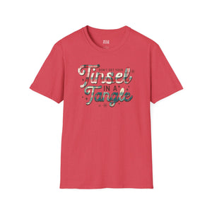 Don't Get Your Tinsel in a Tangle, Plaid Tee - Ultra-soft and super comfy, our premium quality unisex tees are perfect for any season.