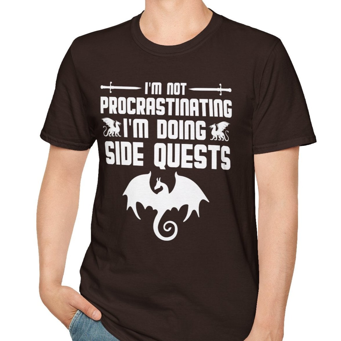 I'm Not Procrastinating, I'm Doing Side Quests, Gamer Tee-Adult Tees-Wild Pour