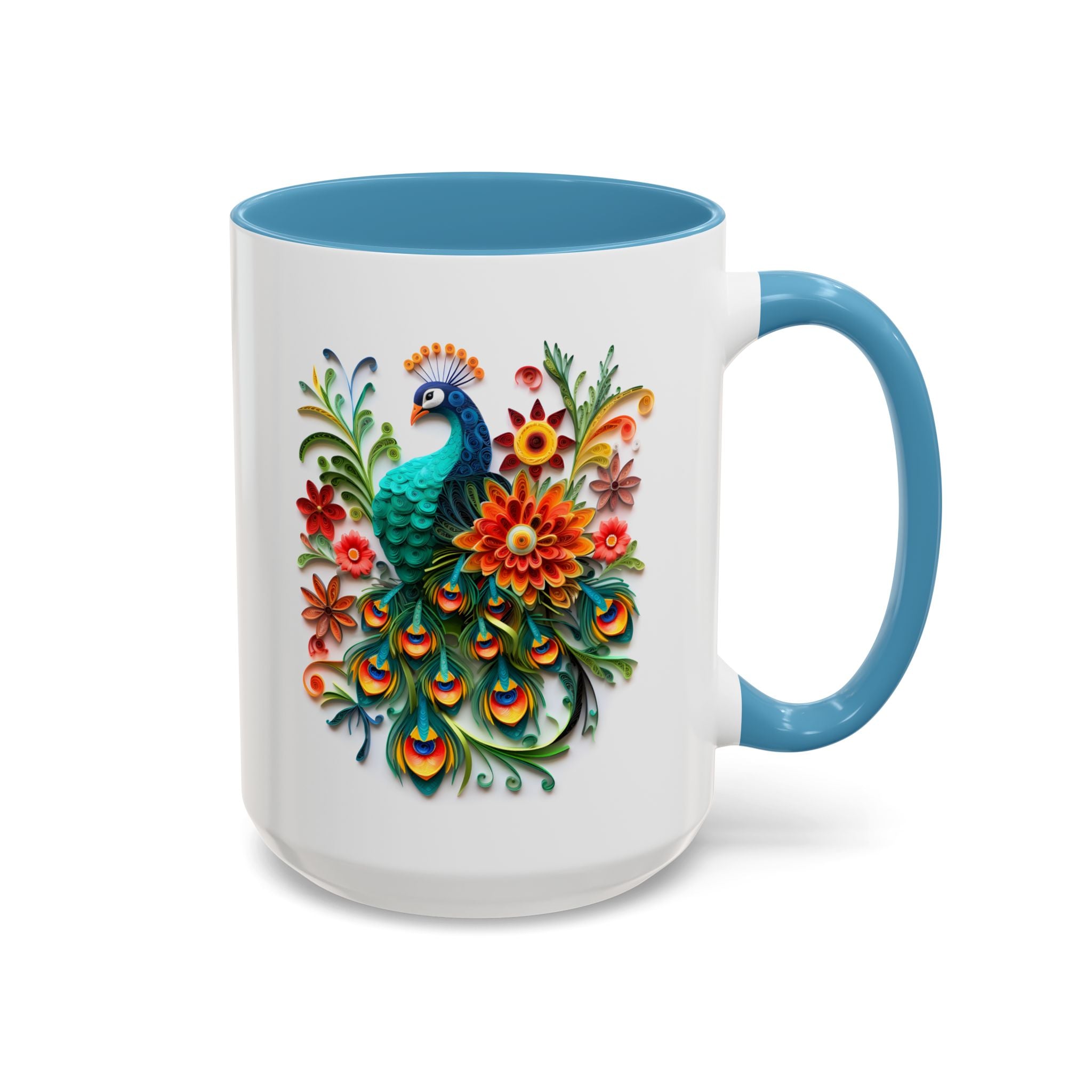 Peacock, Paper Quilling Mug-Mug-Wild Pour