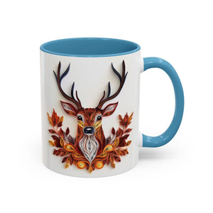 Deer with Fall Leaves, Paper Quilling Mug-Mug-Wild Pour