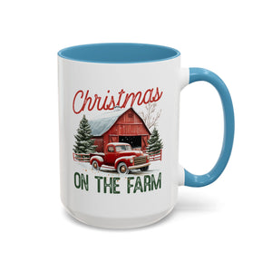 Christmas on the Farm, Red Truck and Barn Mug-Mug-Wild Pour