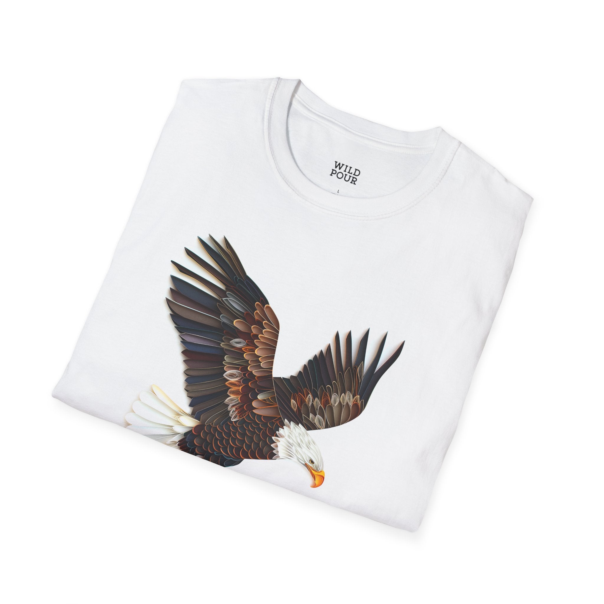 Bald Eagle, Paper Quilling Tee-Adult Tees-Wild Pour