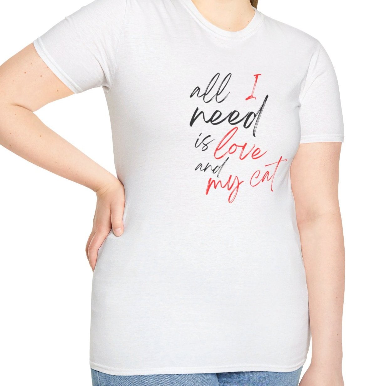 All I Need is Love and My Cat Tee-Adult Tees-Wild Pour