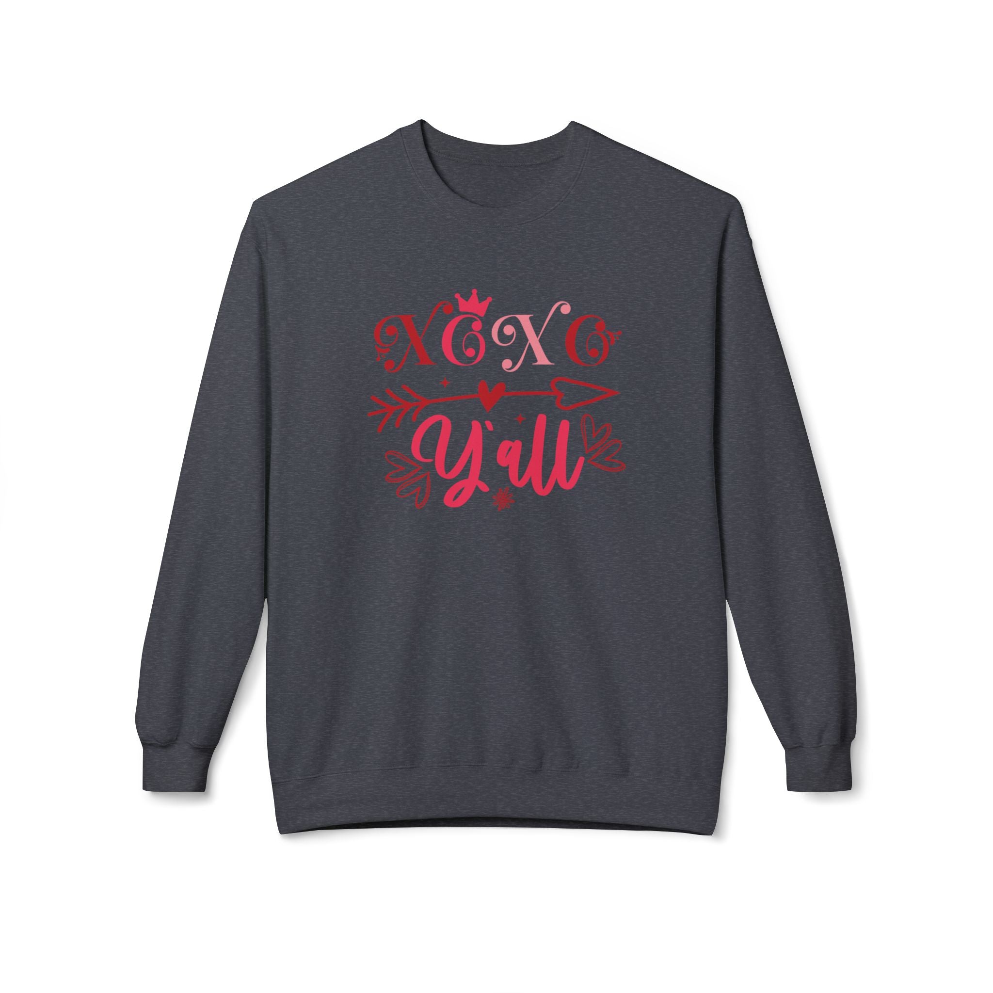 Hugs and Kisses Y'all, XOXO Valentine's Day Sweatshirt - Ultra-soft and super comfy, our premium midweight unisex sweatshirts are perfect for any season.