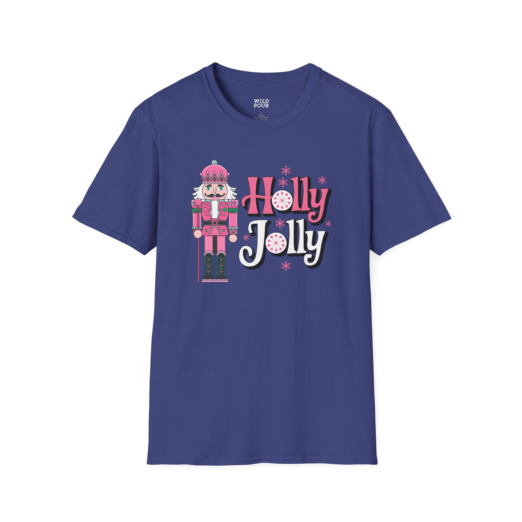 Holly Jolly Nutcracker, Christmas Tee-Adult Tees-Wild Pour