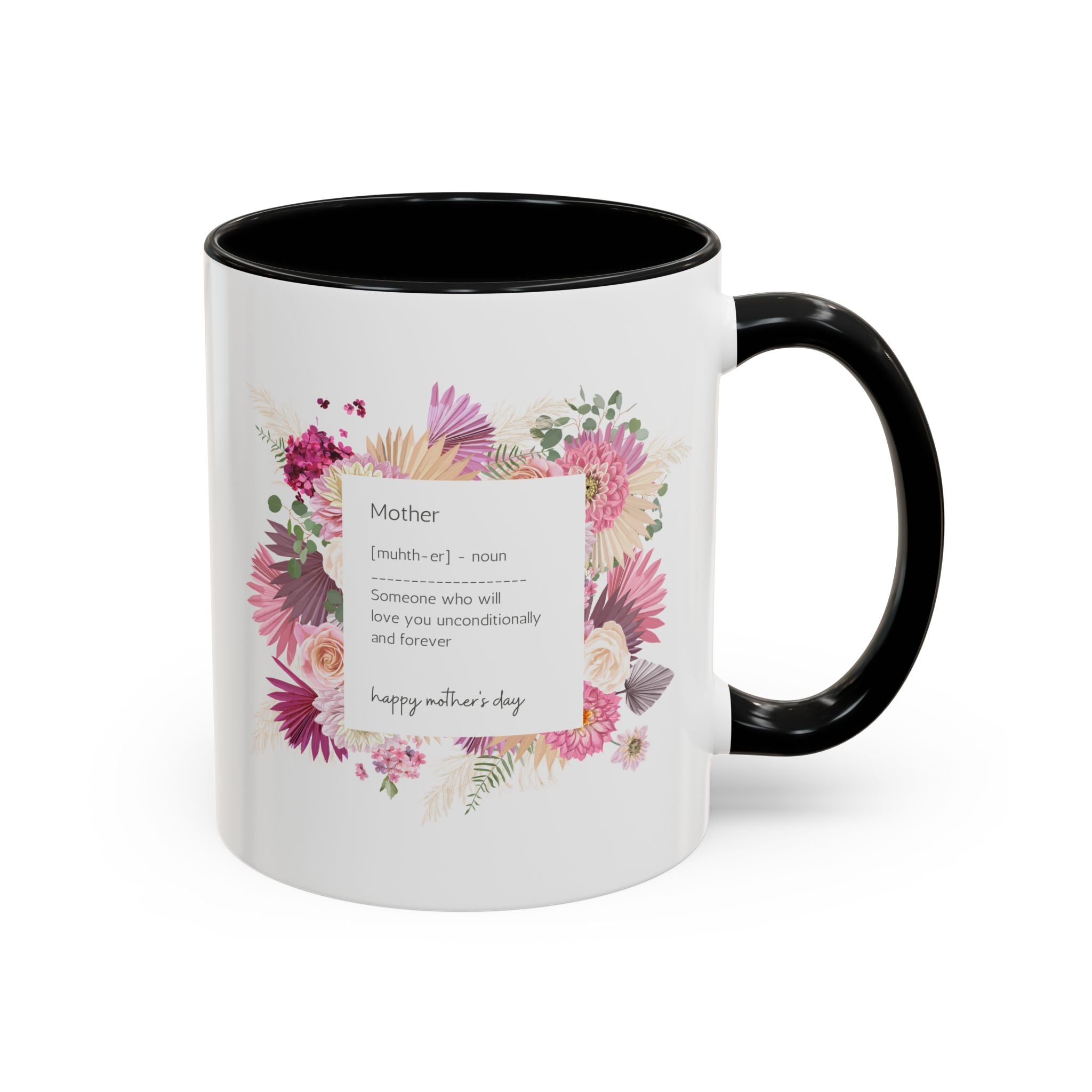 Definition of a Mother, Floral Border Mug-Mug-Wild Pour