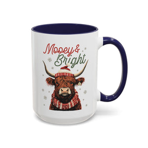 Mooey and Bright, Christmas Farm Highland Cow Mug-Mug-Wild Pour