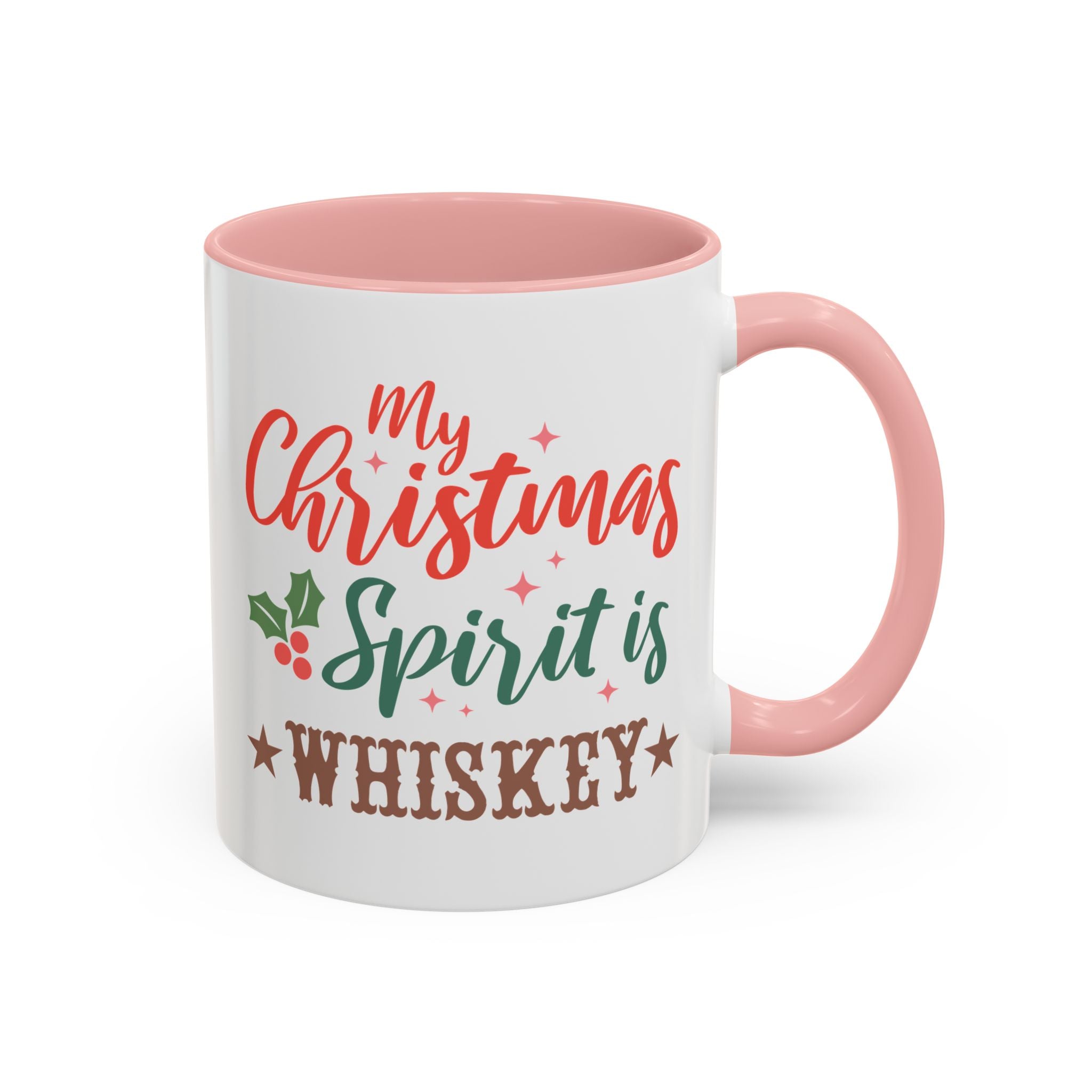 My Christmas Spirit is Whiskey, Funny Holiday Mug