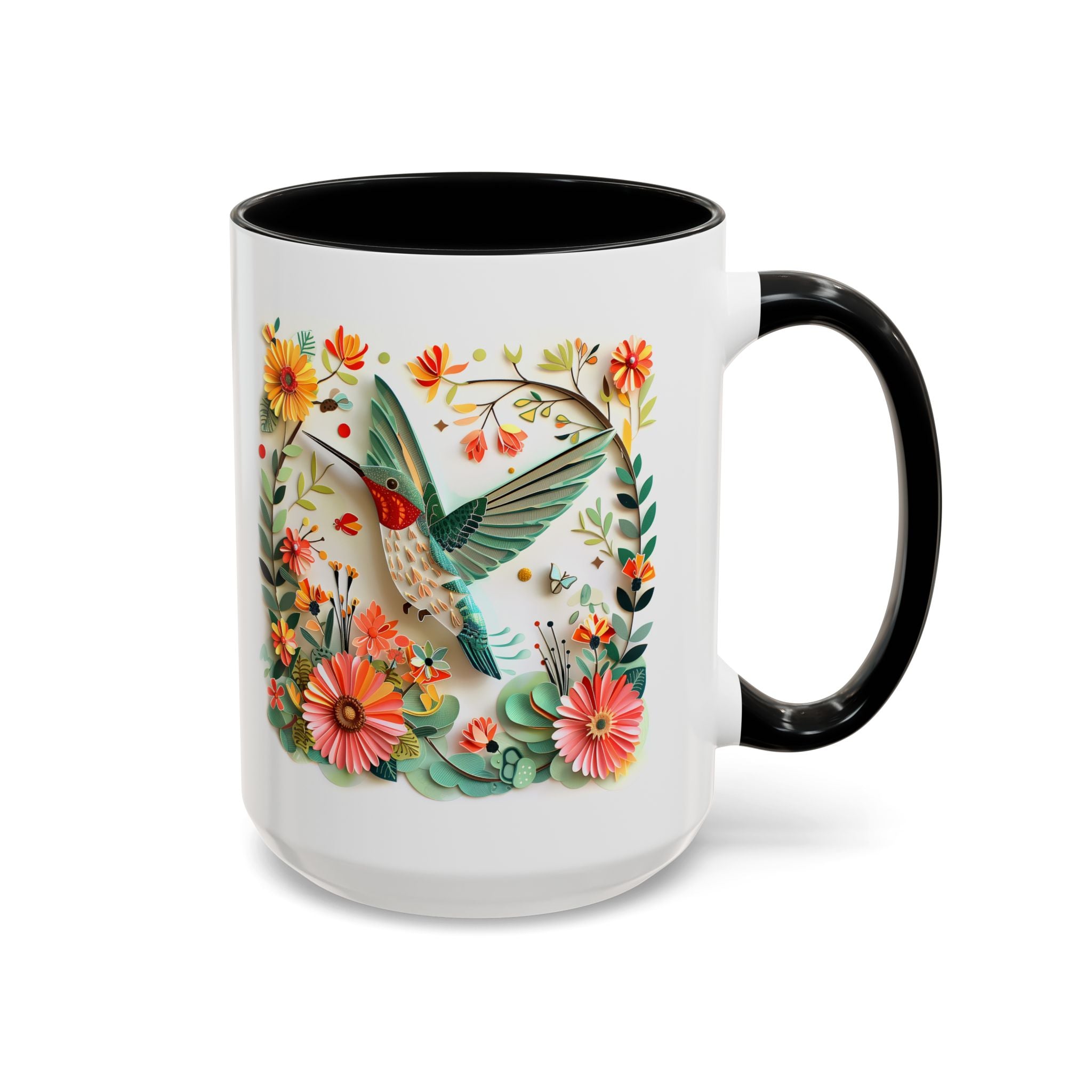 Hummingbird in Flight, Paper Quilling Mug-Mug-Wild Pour