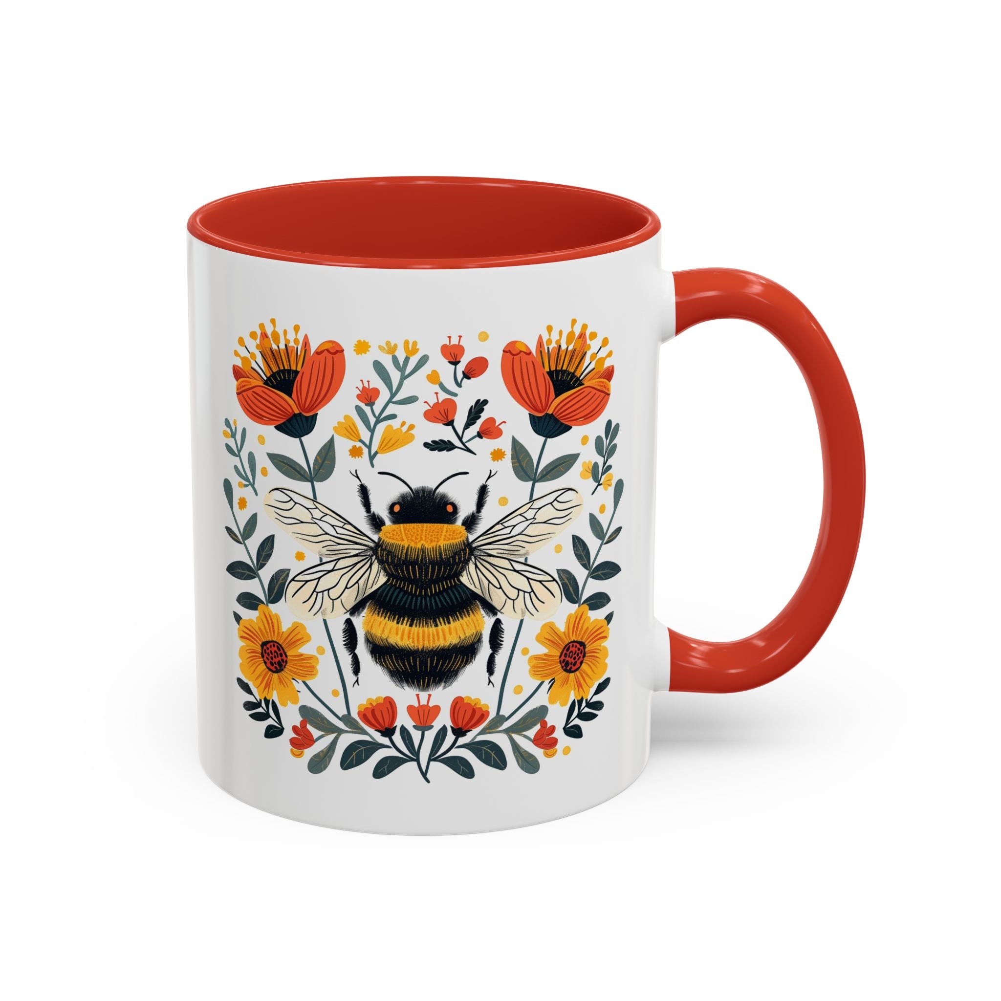 Bumblebee, Folk Art Mug-Mug-Wild Pour