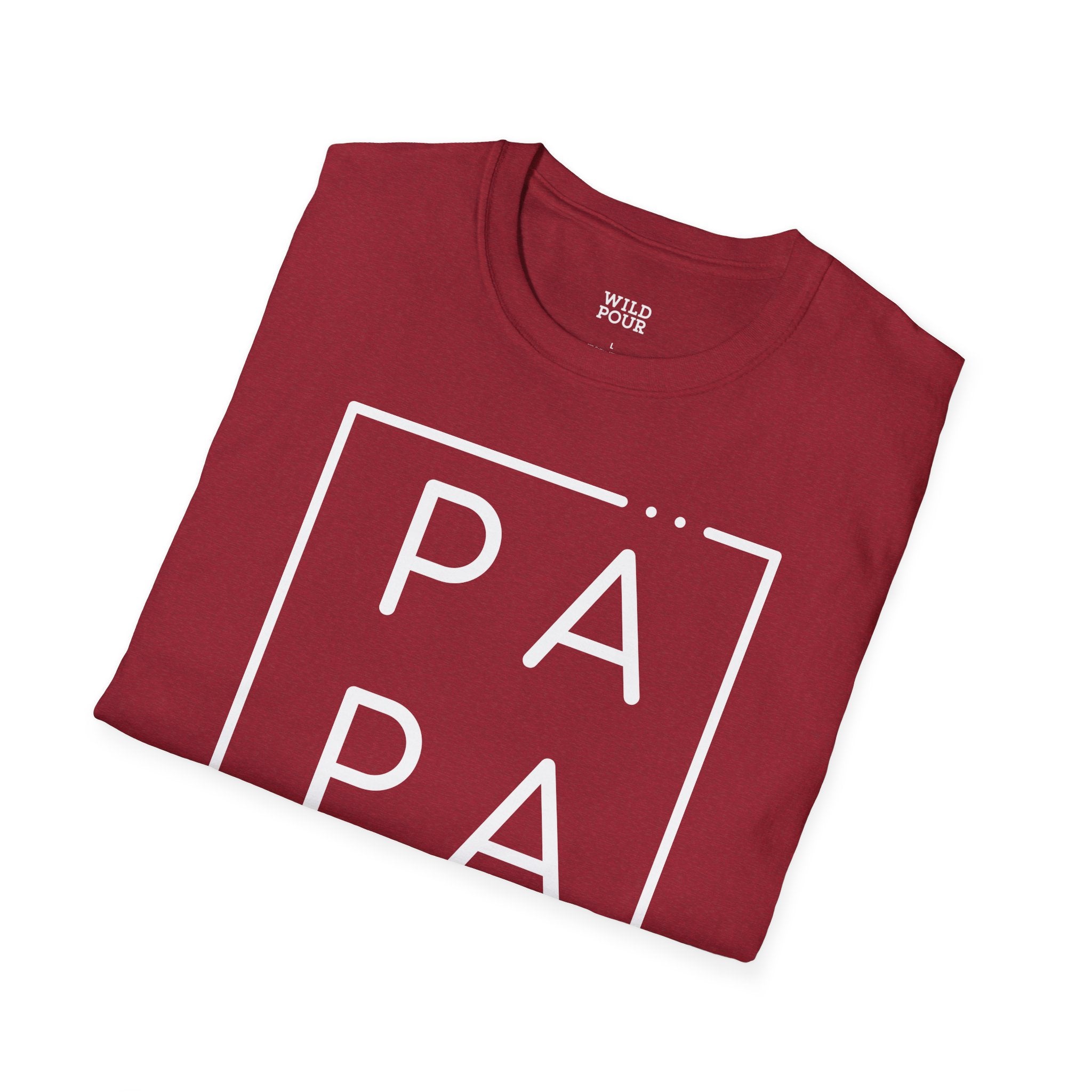 Papa, Framed Text Tee-Adult Tees-Wild Pour