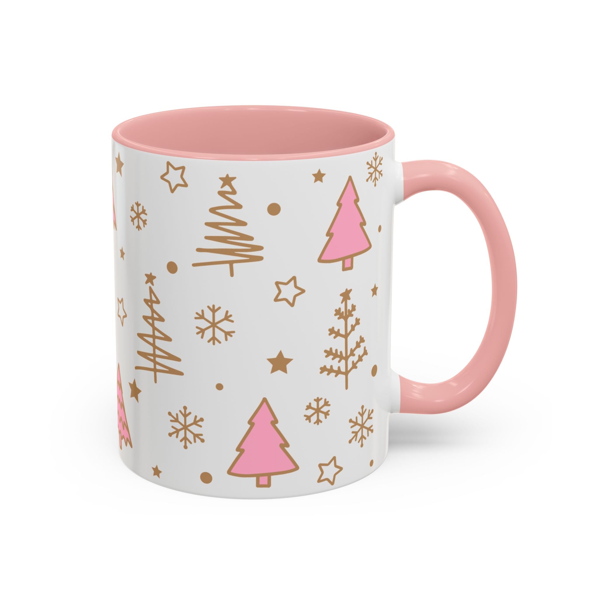 Christmas Trees and Snowflakes, Wrap-Around Holiday Mug-Mug-Wild Pour