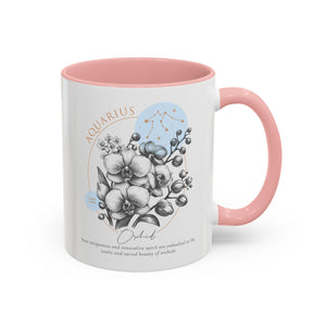 January - February, Orchid, Aquarius, Zodiac Birth Month Mug-Mug-Wild Pour