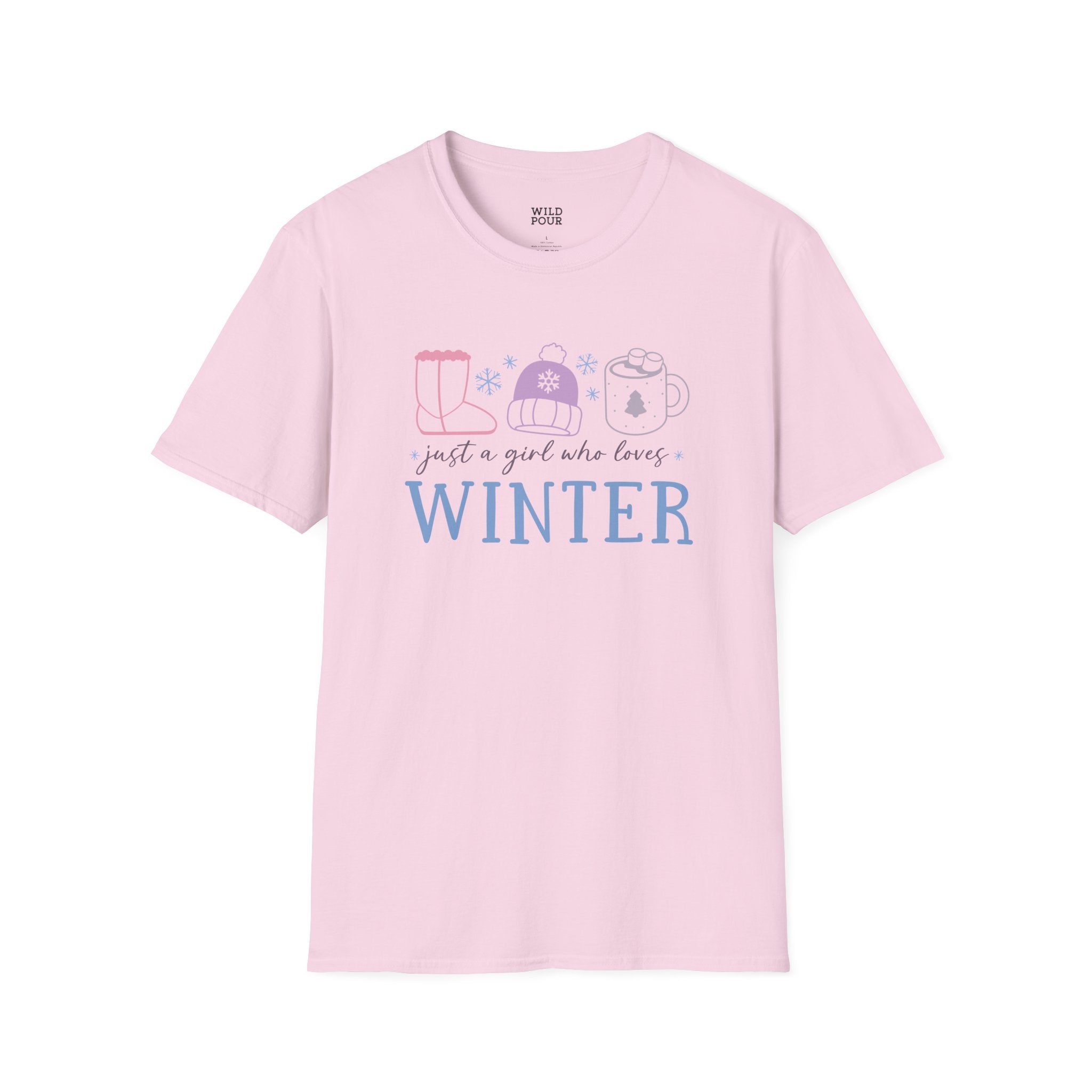 Just a Girl Who Loves Winter Tee-Adult Tees-Wild Pour