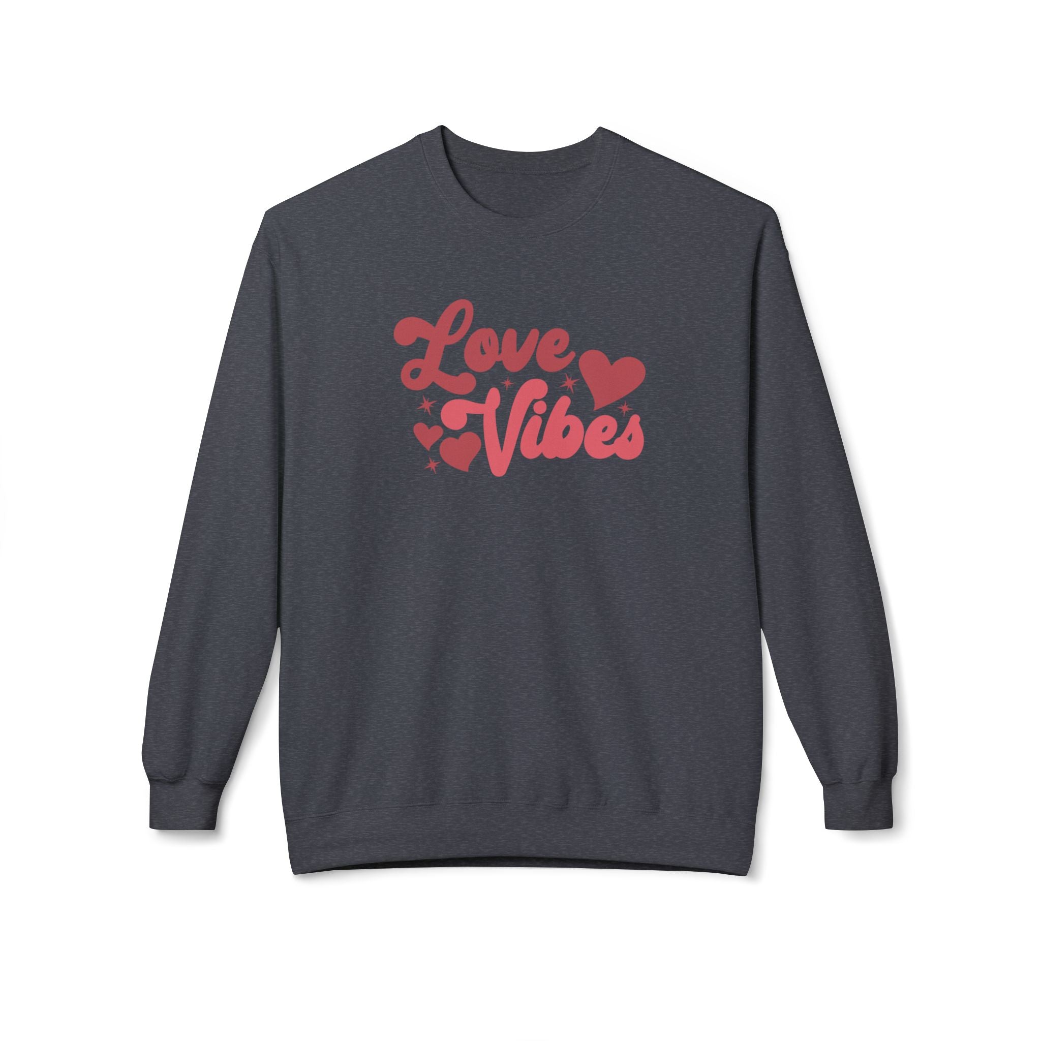 Love Vibes, Red Hearts Valentine's Day Sweatshirt - Ultra-soft and super comfy, our premium midweight unisex sweatshirts are perfect for any season.