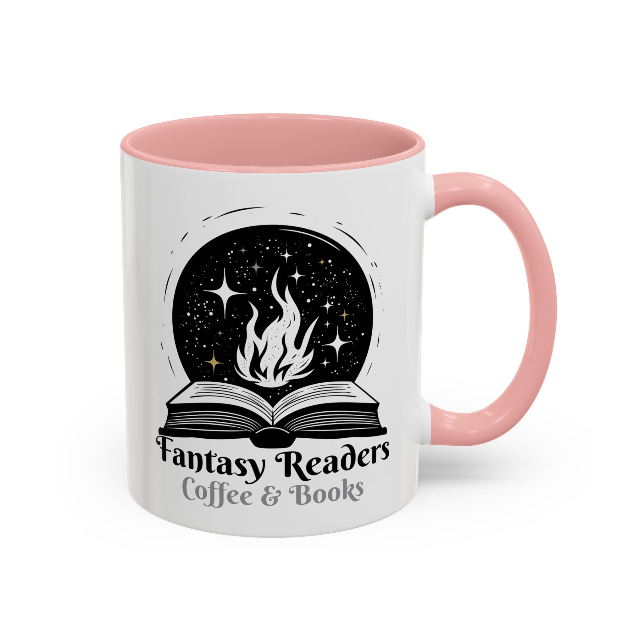 Fantasy Readers Coffee & Books - Fireball Mug - Available in a variety of vibrant accent colors, and in 15oz and 11oz sizes. Dishwasher and microwave safe.