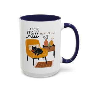 I Love Fall Most of All, Cozy Cat Mug-Mug-Wild Pour