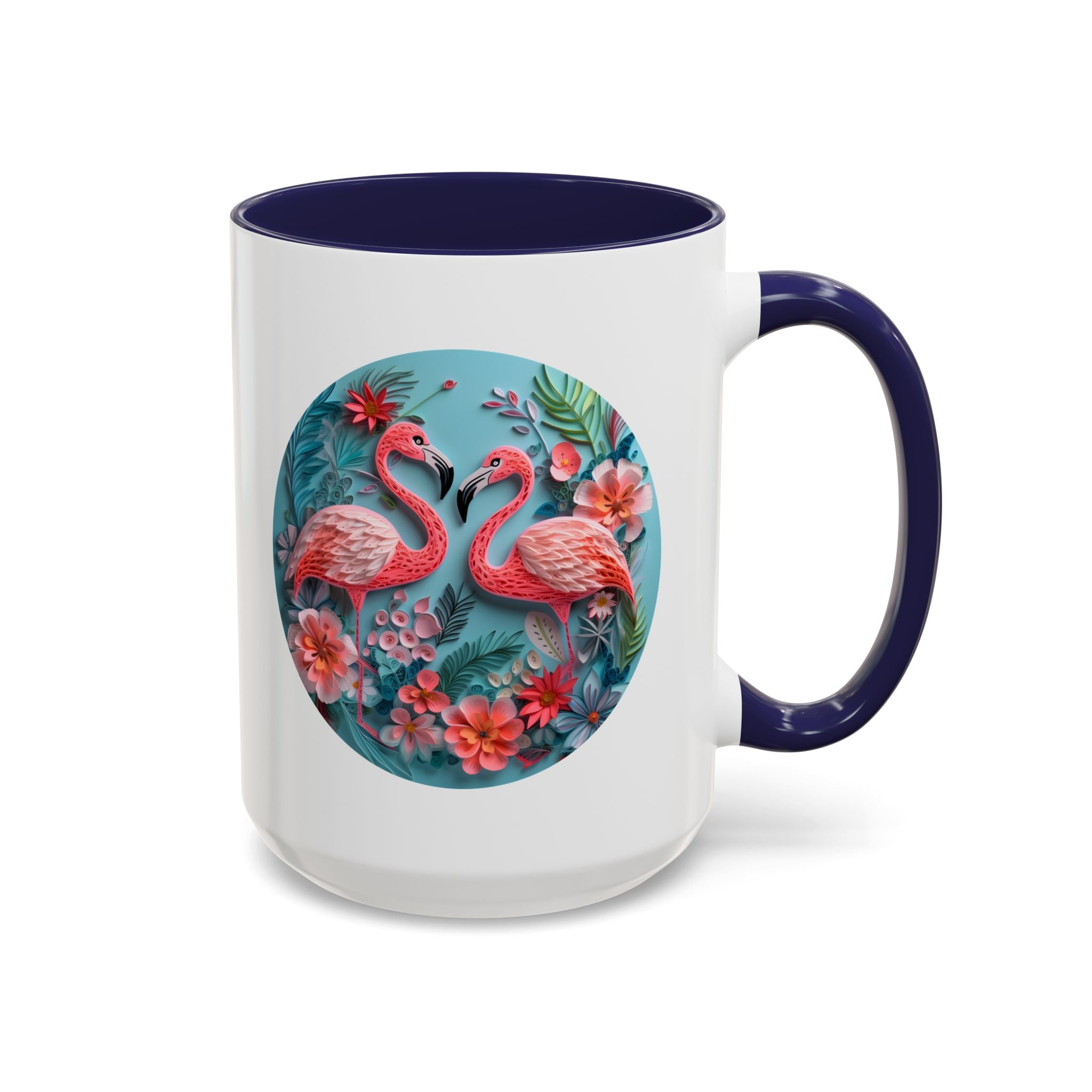 Flamingos, Paper Quilling Mug-Mug-Wild Pour