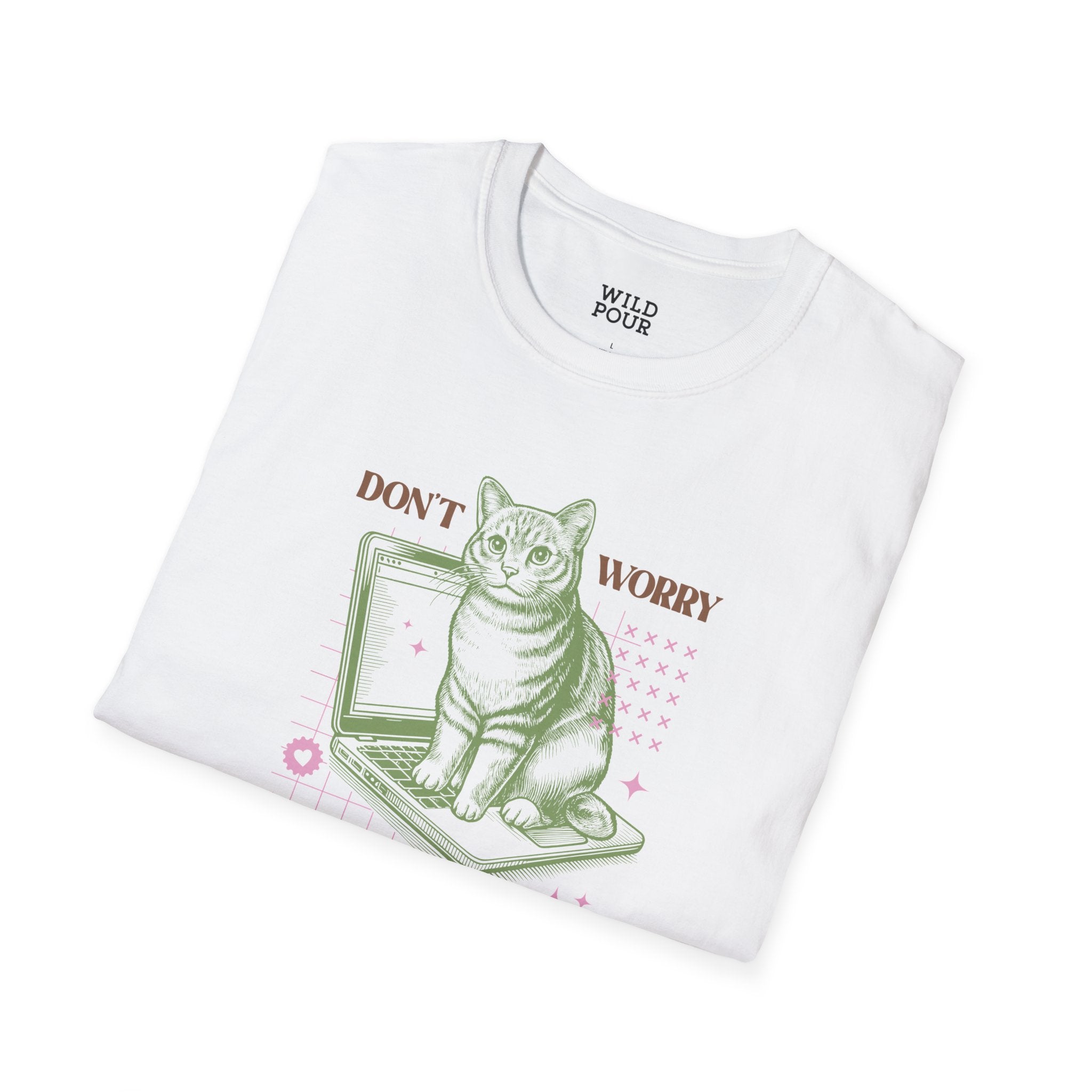 Don't Worry I'm From Tech Support, Cat Tee-Adult Tees-Wild Pour