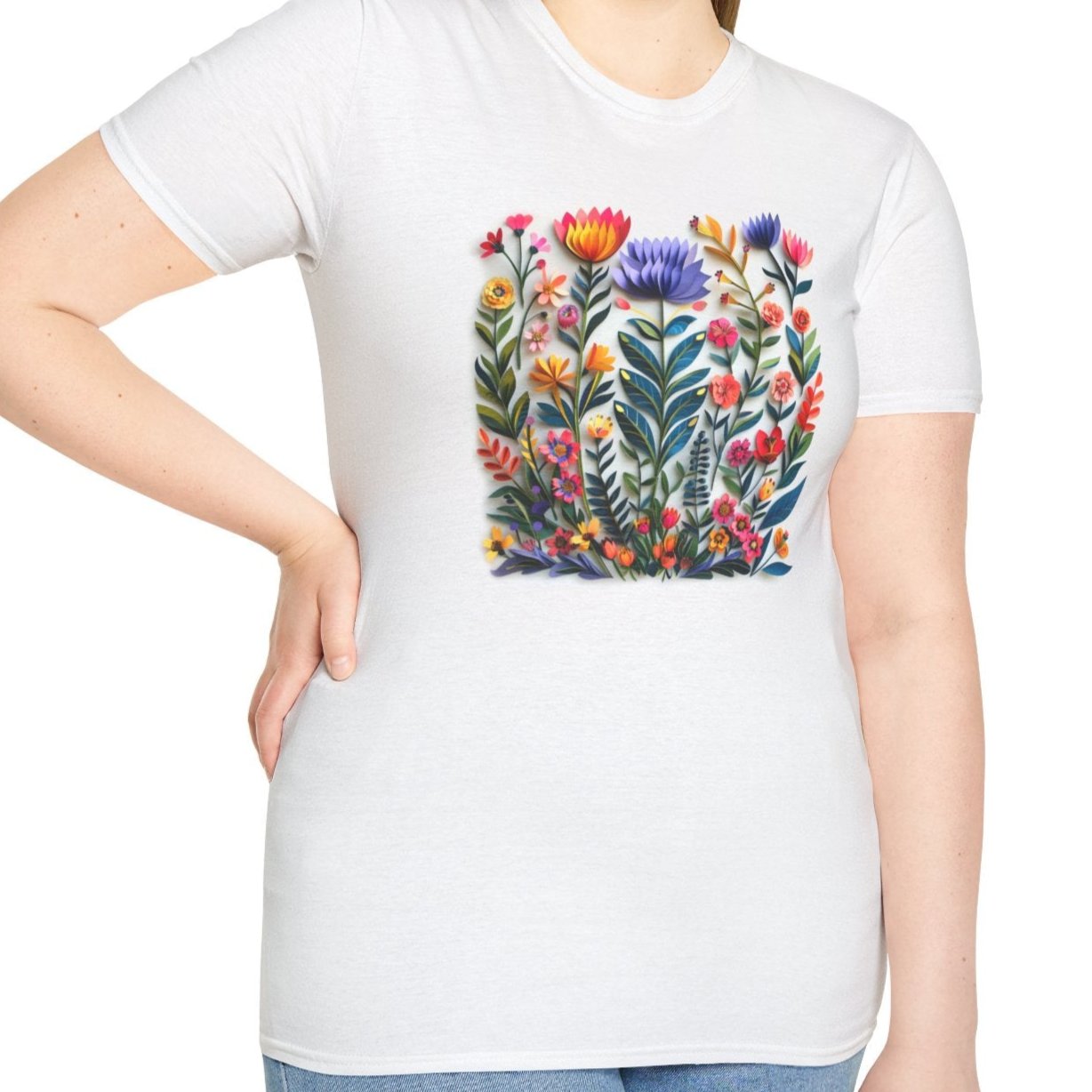 Wildflowers, Paper Quilling Tee-Adult Tees-Wild Pour