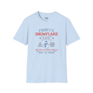 Frosty's Snowflake Cafe, Snowman Tee-Adult Tees-Wild Pour