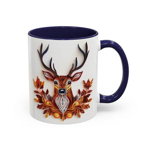 Deer with Fall Leaves, Paper Quilling Mug-Mug-Wild Pour