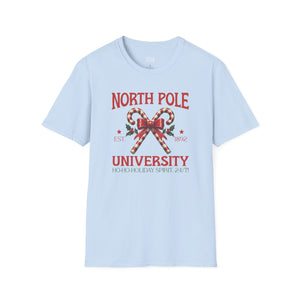 North Pole University, Candy Canes Tee-Adult Tees-Wild Pour