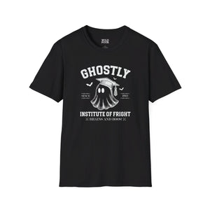 Ghostly Institute of Fright - Halloween University Tee-Adult Tees-Wild Pour