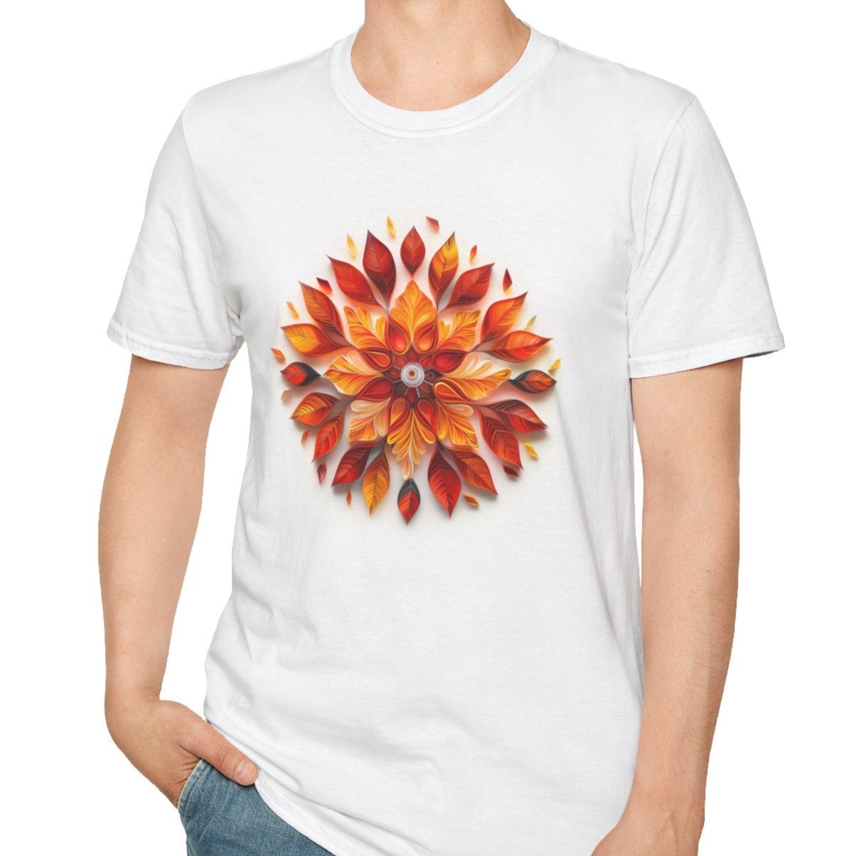 Autumn Leaves, Paper Quilling Tee-Adult Tees-Wild Pour