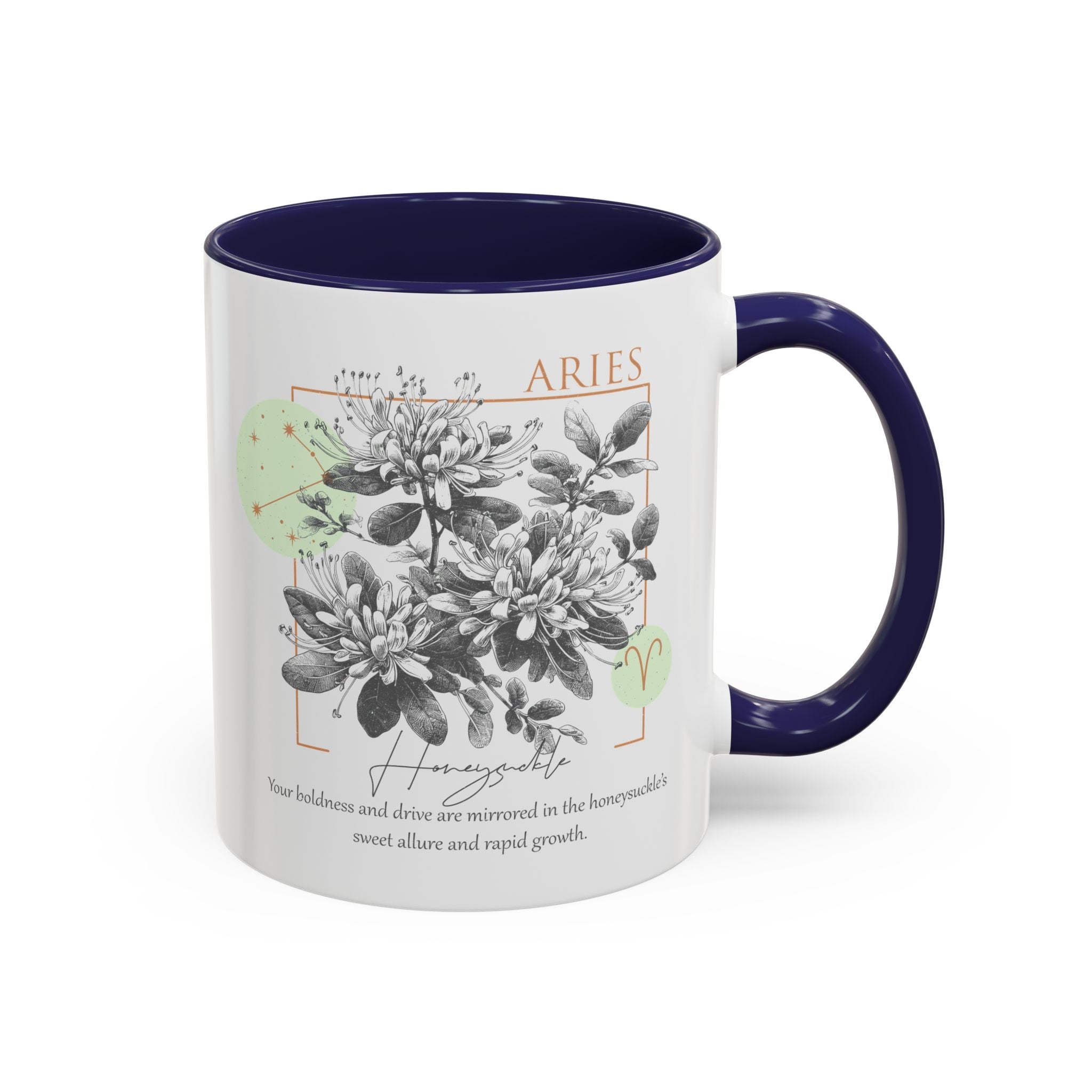 March - April, Honeysuckle, Aries, Zodiac Birth Month Mug-Mug-Wild Pour