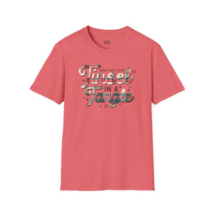 Don't Get Your Tinsel in a Tangle, Plaid Tee - Ultra-soft and super comfy, our premium quality unisex tees are perfect for any season.
