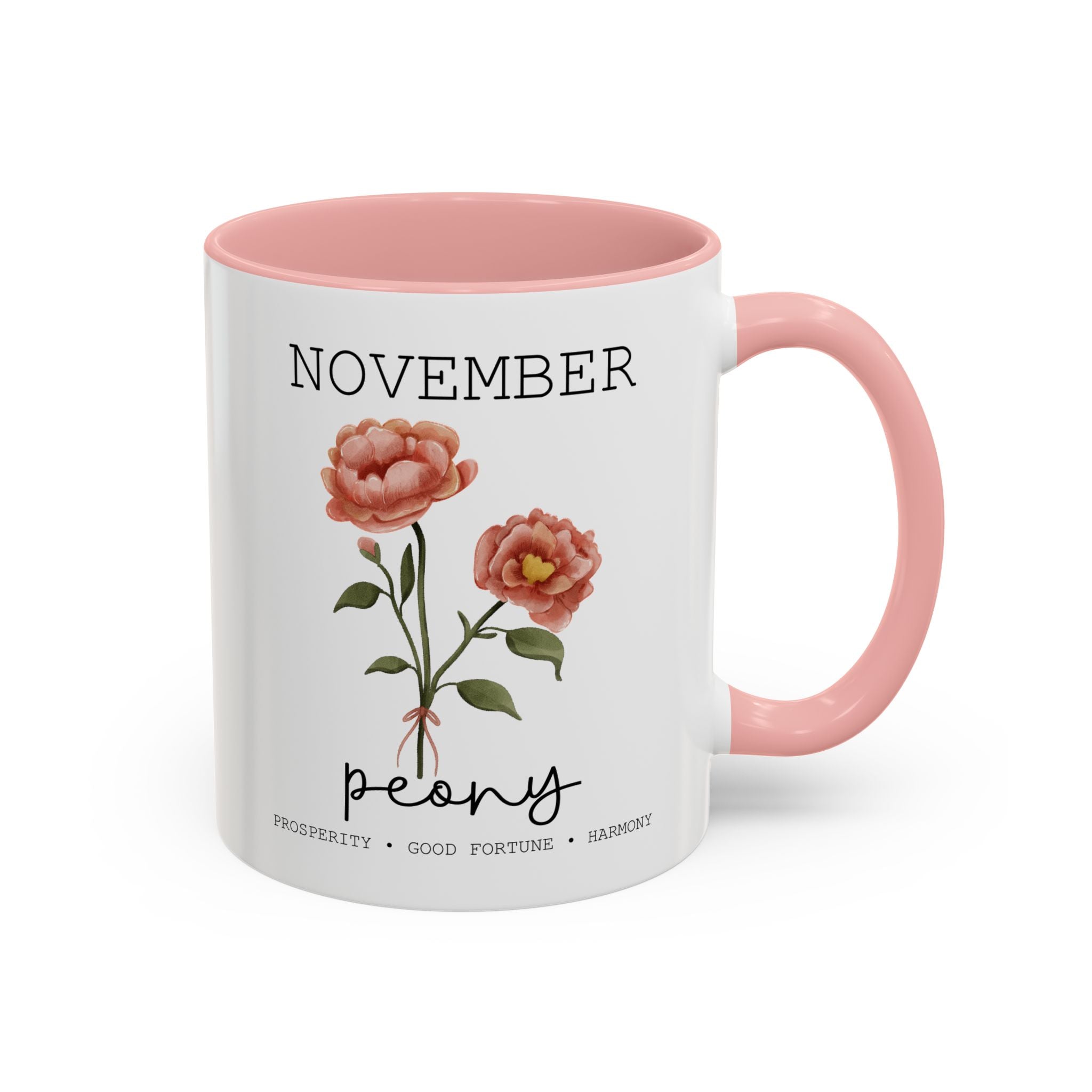 November Peony, Virtues Birth Month Mug-Mug-Wild Pour