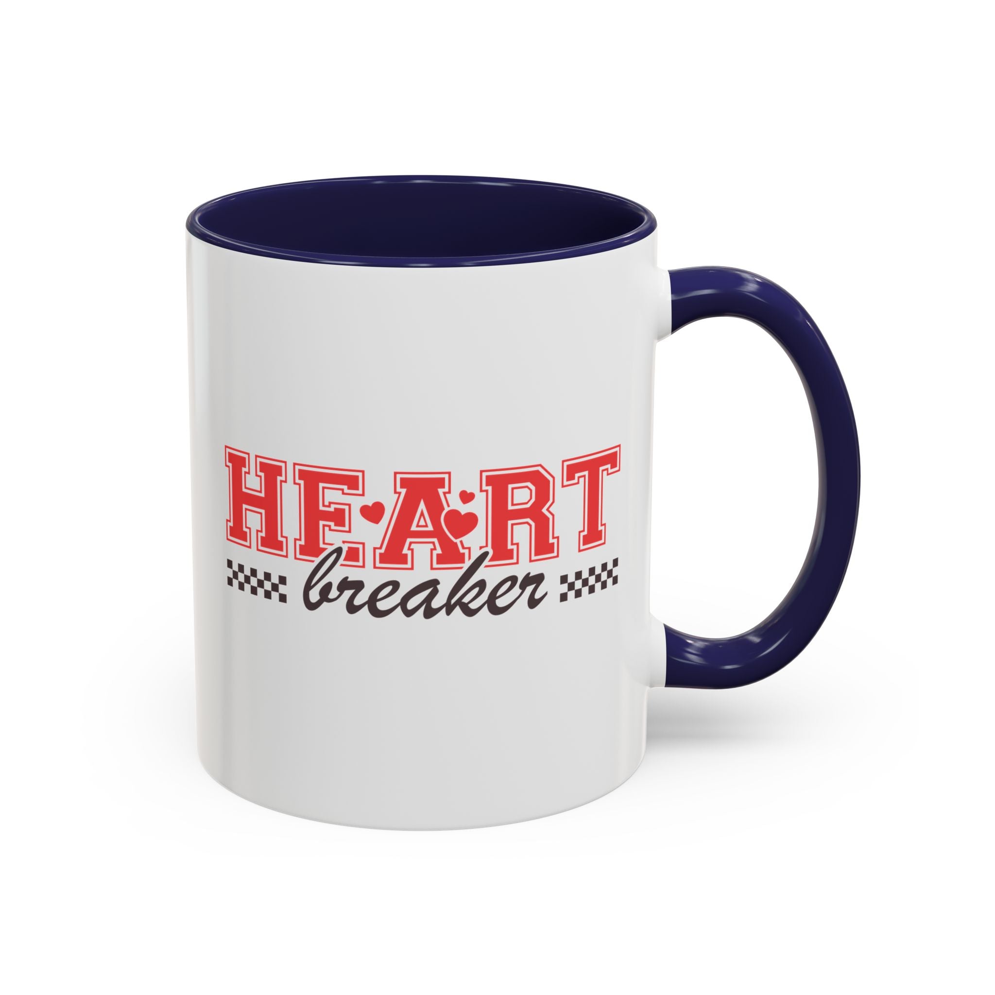 Heart Breaker, Anti-Valentine's Day Mug - Available in a variety of vibrant accent colors, and in 15oz and 11oz sizes. Dishwasher and microwave safe.