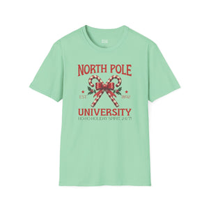 North Pole University, Candy Canes Tee-Adult Tees-Wild Pour