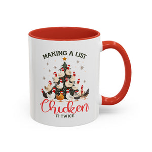 Making a List Chicken It Twice, Christmas Farm Chickens Mug-Mug-Wild Pour