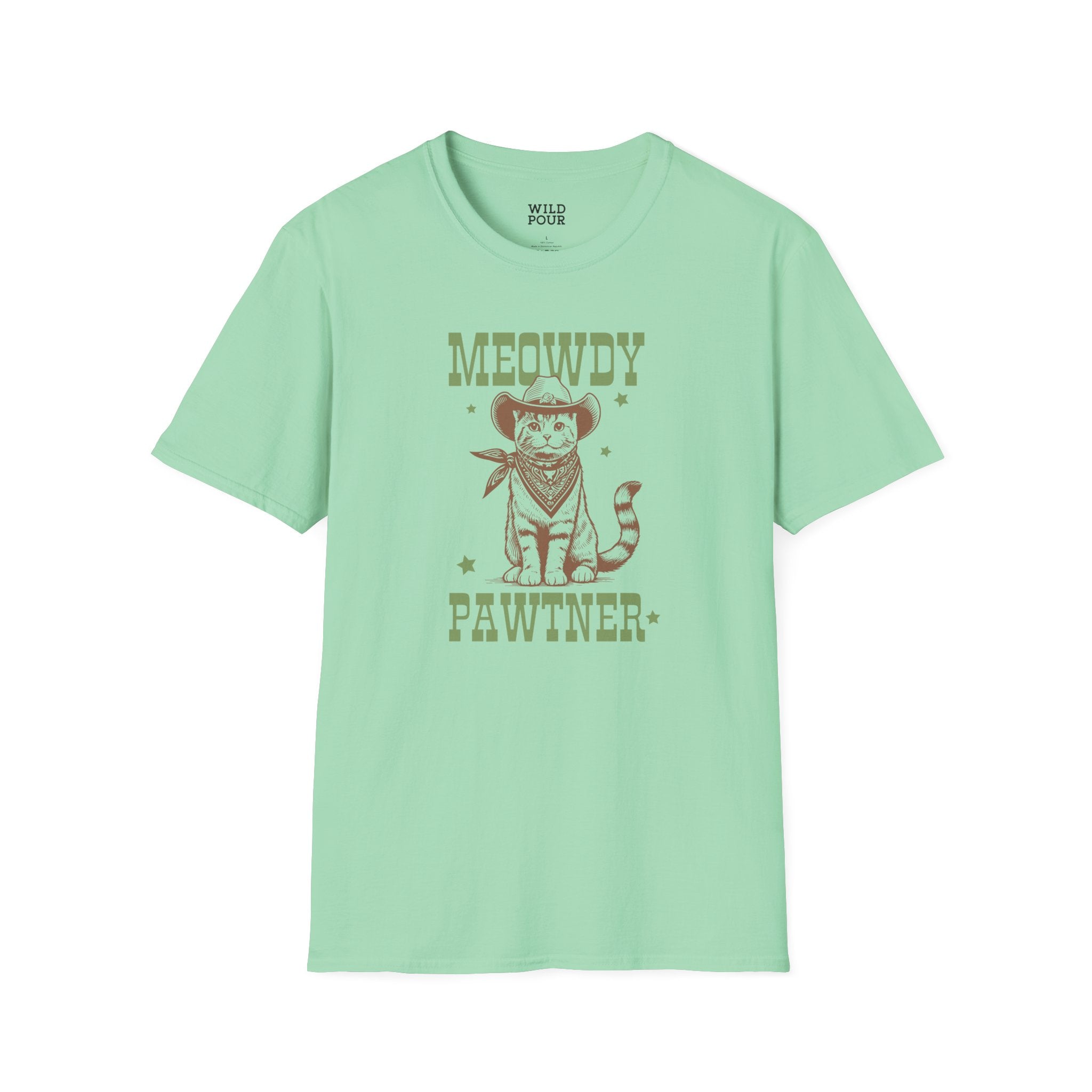 Meowdy Pawtner, Cat Tee-Adult Tees-Wild Pour