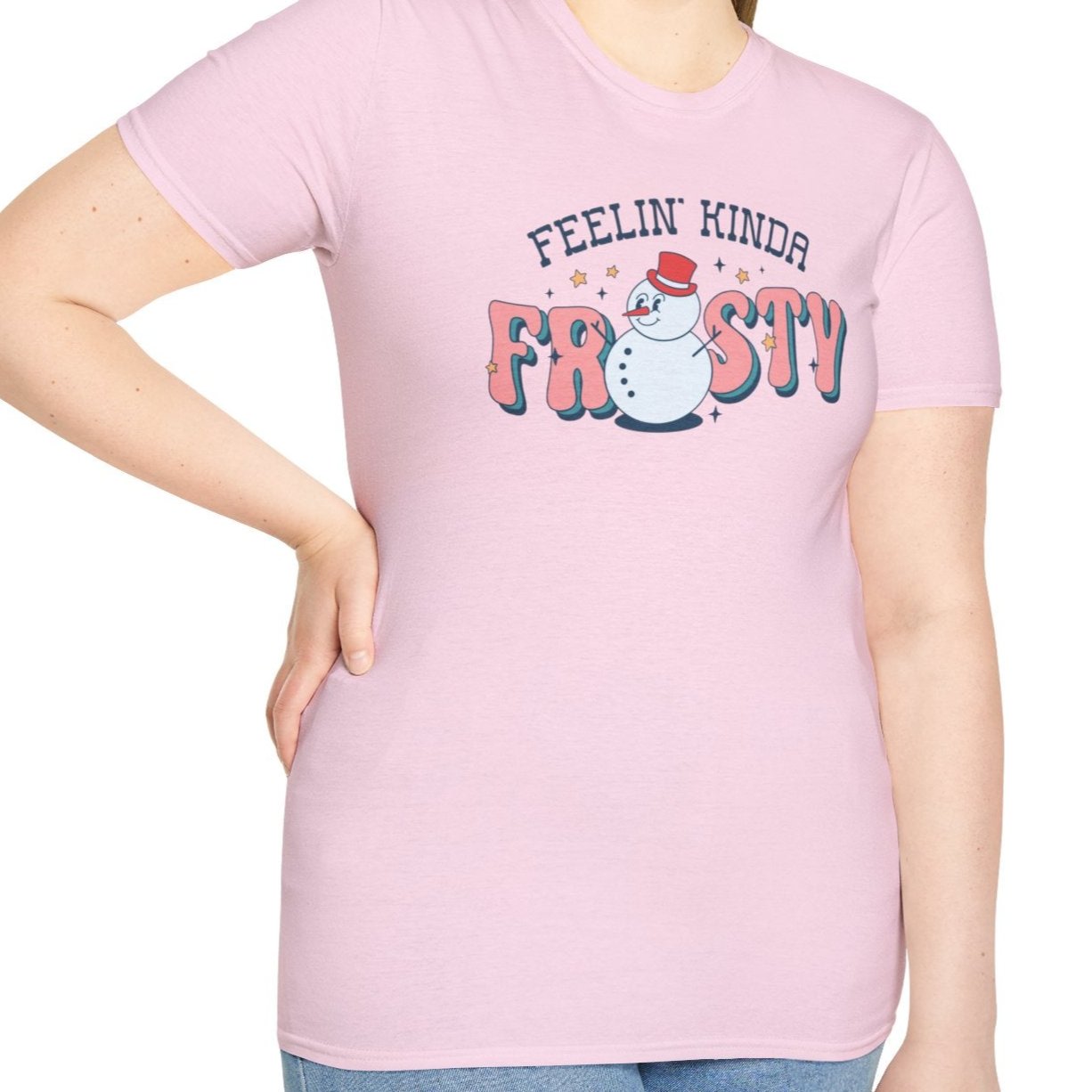 Feelin' Kinda Frosty, Snowman Tee-Adult Tees-Wild Pour