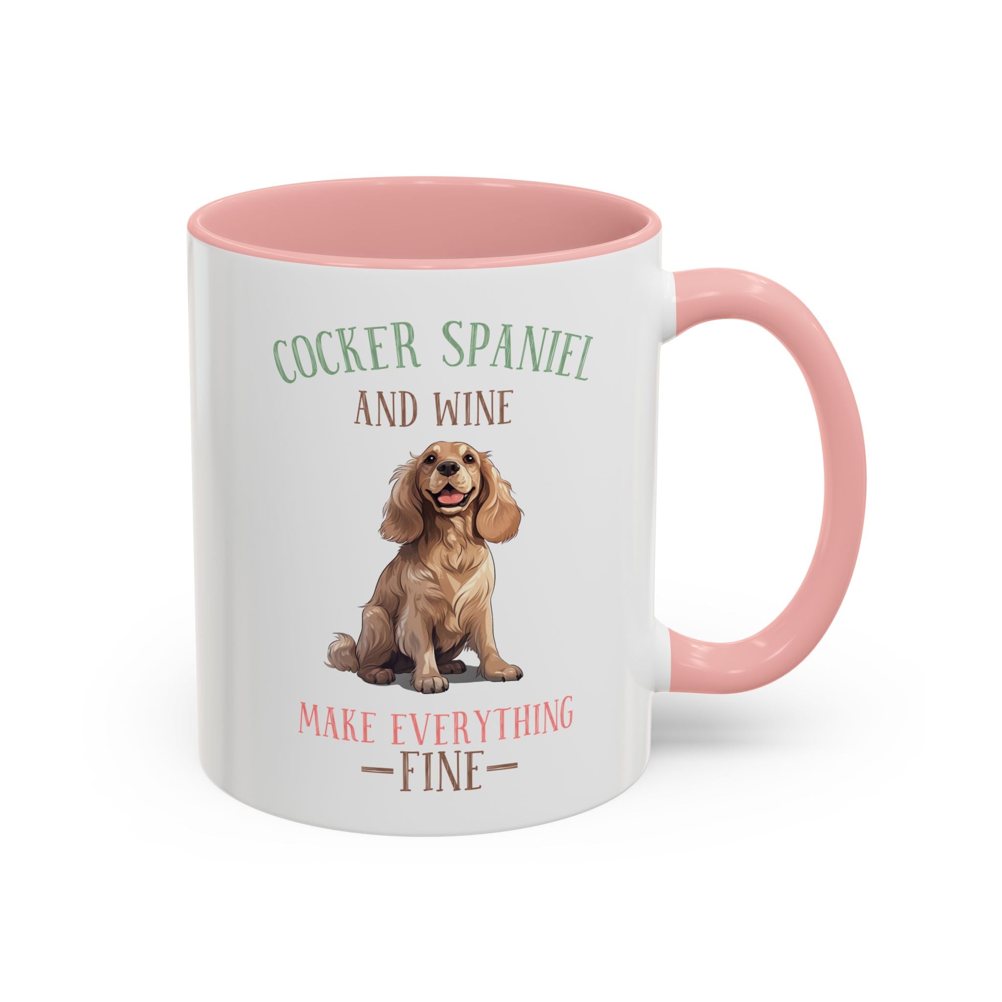 Cocker Spaniel and Wine Make Everything Fine, Dog Mug-Mug-Wild Pour