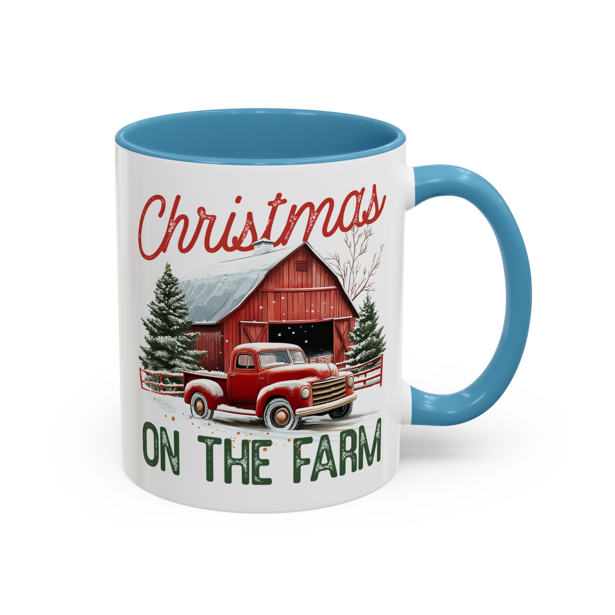 Christmas on the Farm, Red Truck and Barn Mug-Mug-Wild Pour