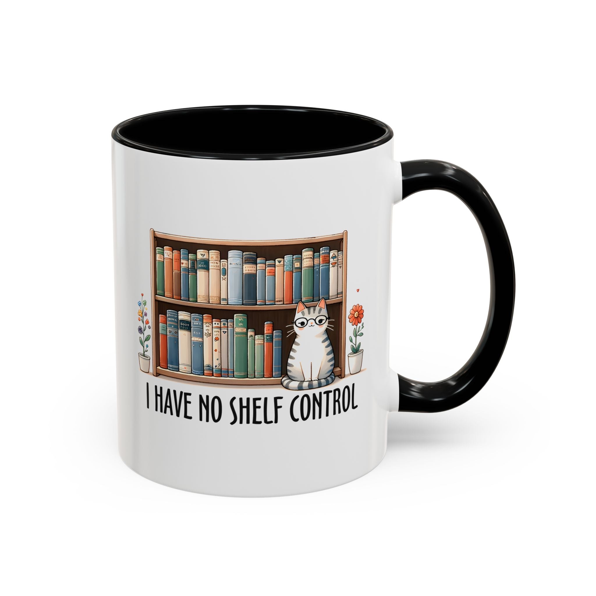 I Have No Shelf Control, Books and Cat Mug-Mug-Wild Pour