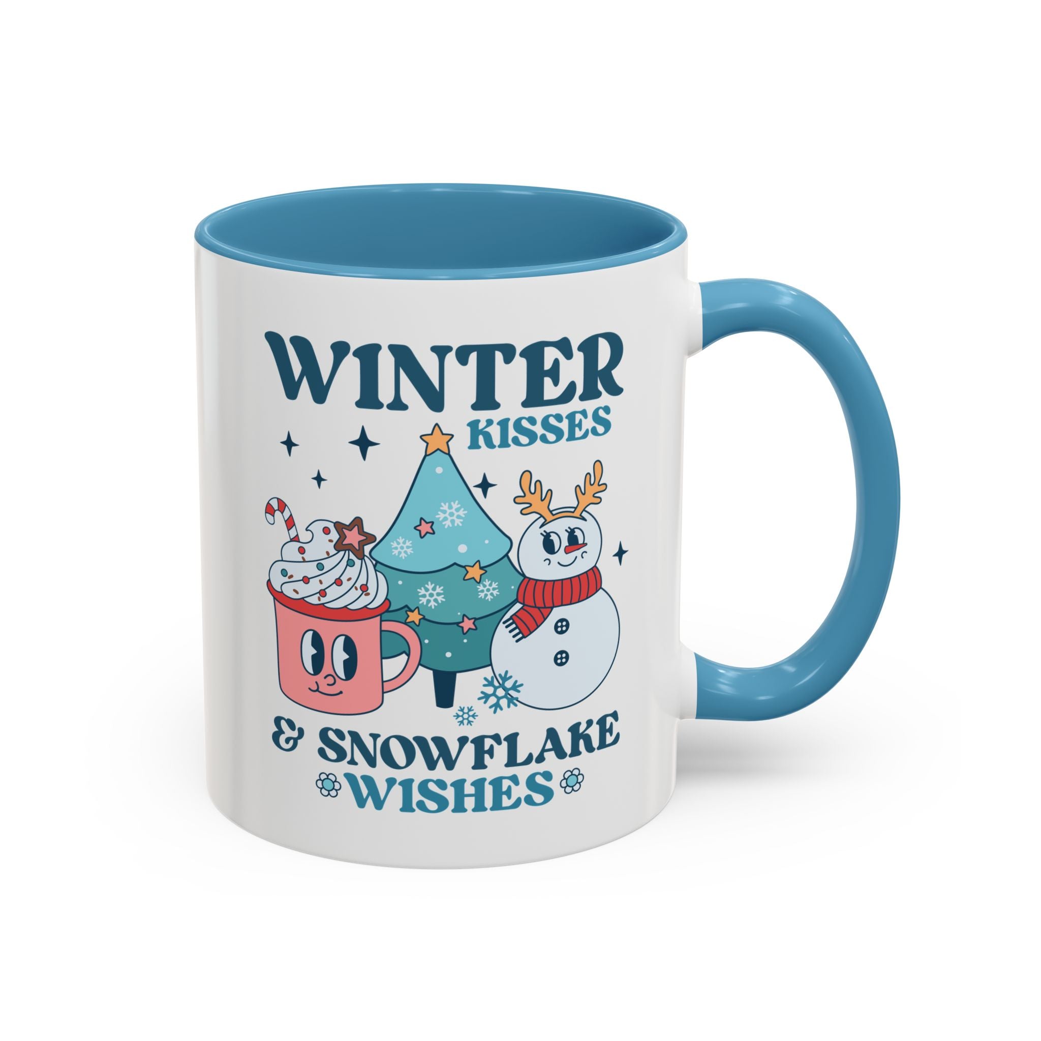 Winter Kisses and Snowflake Wishes, Snowman Mug-Mug-Wild Pour