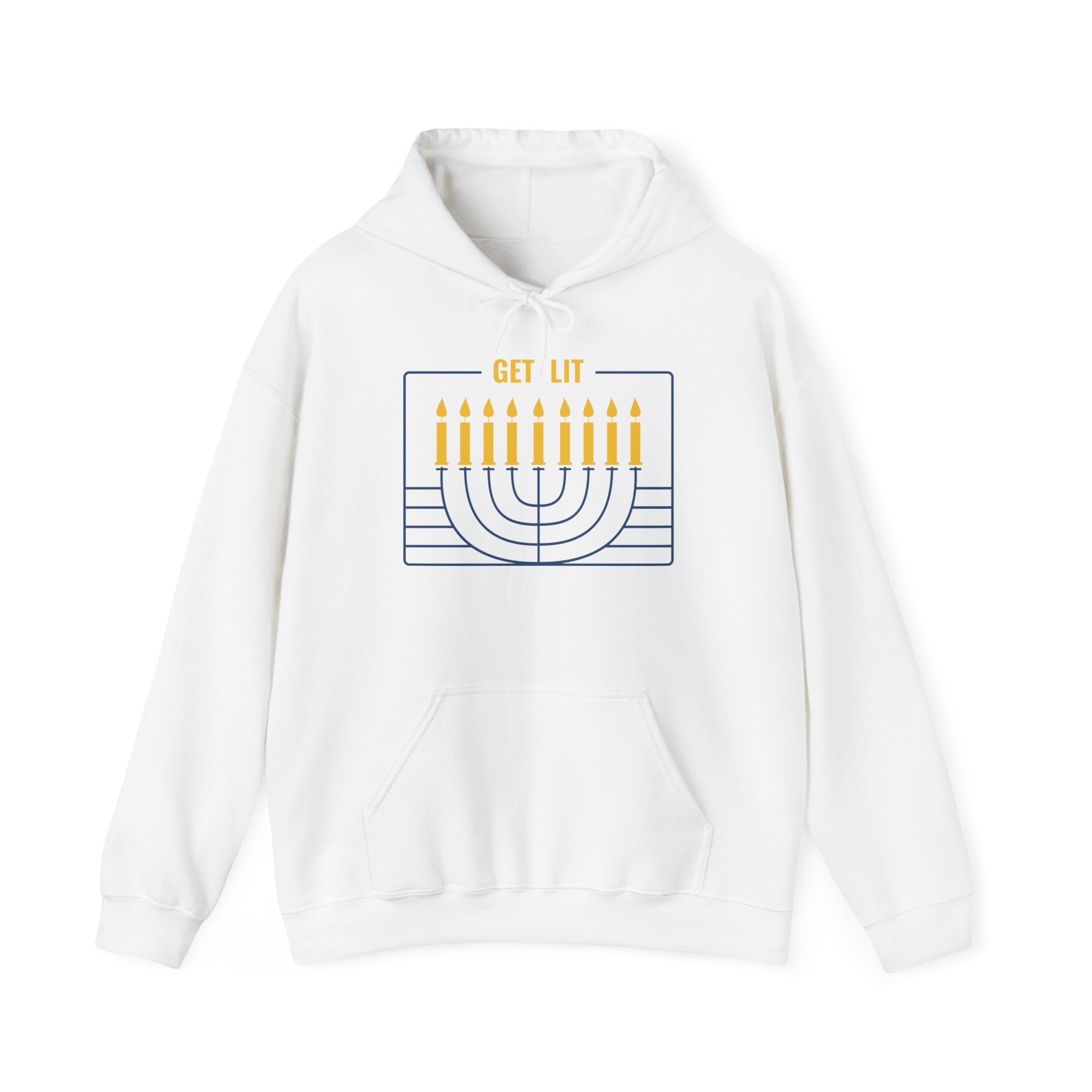 Get Lit, Menorah Hoodie-Hoodie-Wild Pour