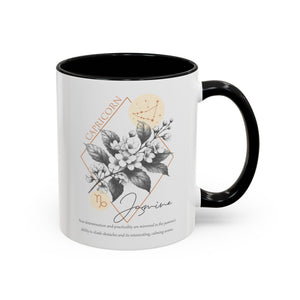 December - January, Jasmine, Capricorn, Zodiac Birth Month Mug-Mug-Wild Pour