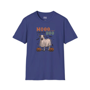 Mooo, I Mean Boo - Vintage Cow Tee-Adult Tees-Wild Pour