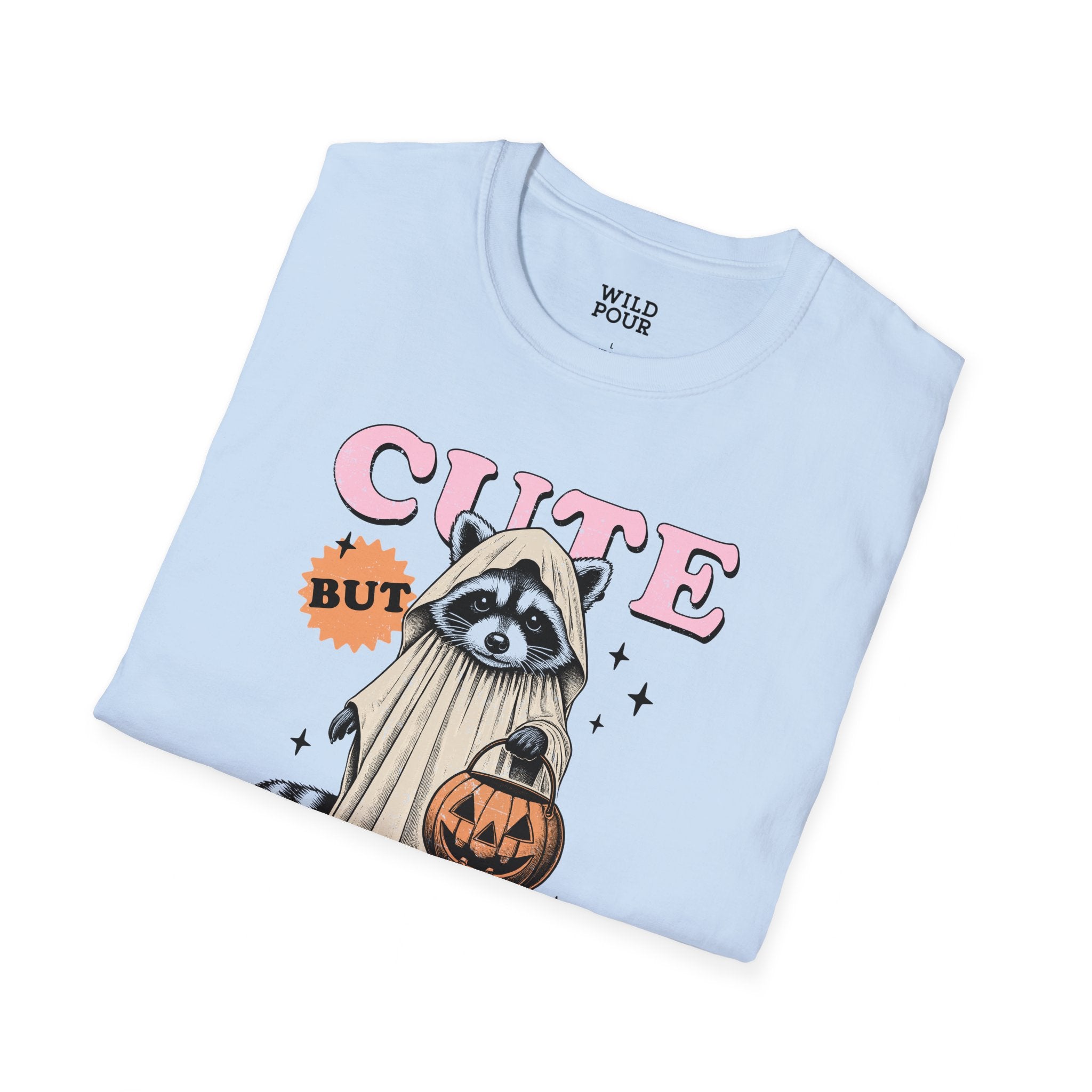 Cute But Creepy, Raccoon Tee-Adult Tees-Wild Pour